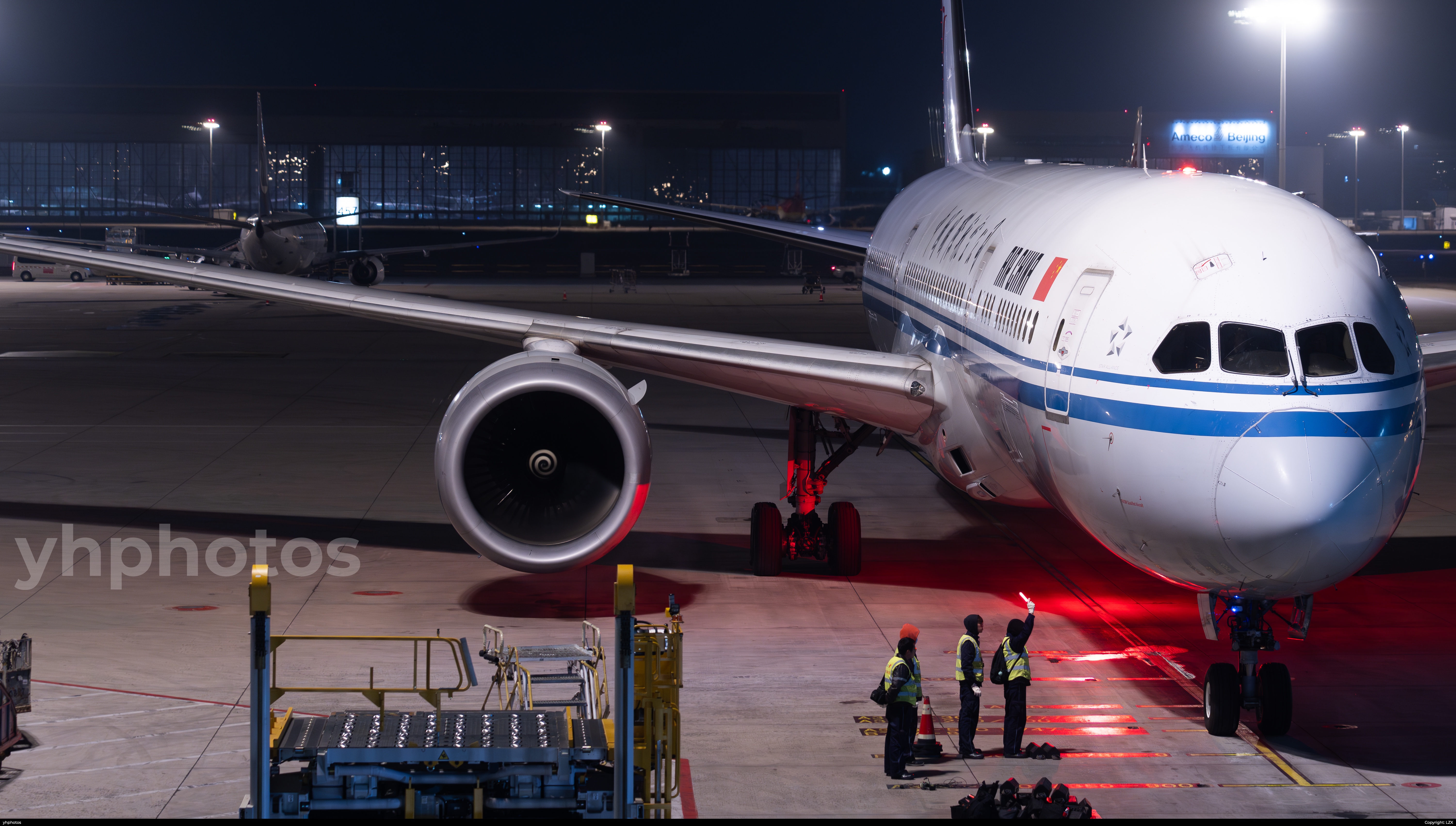 夜晚的北京首都